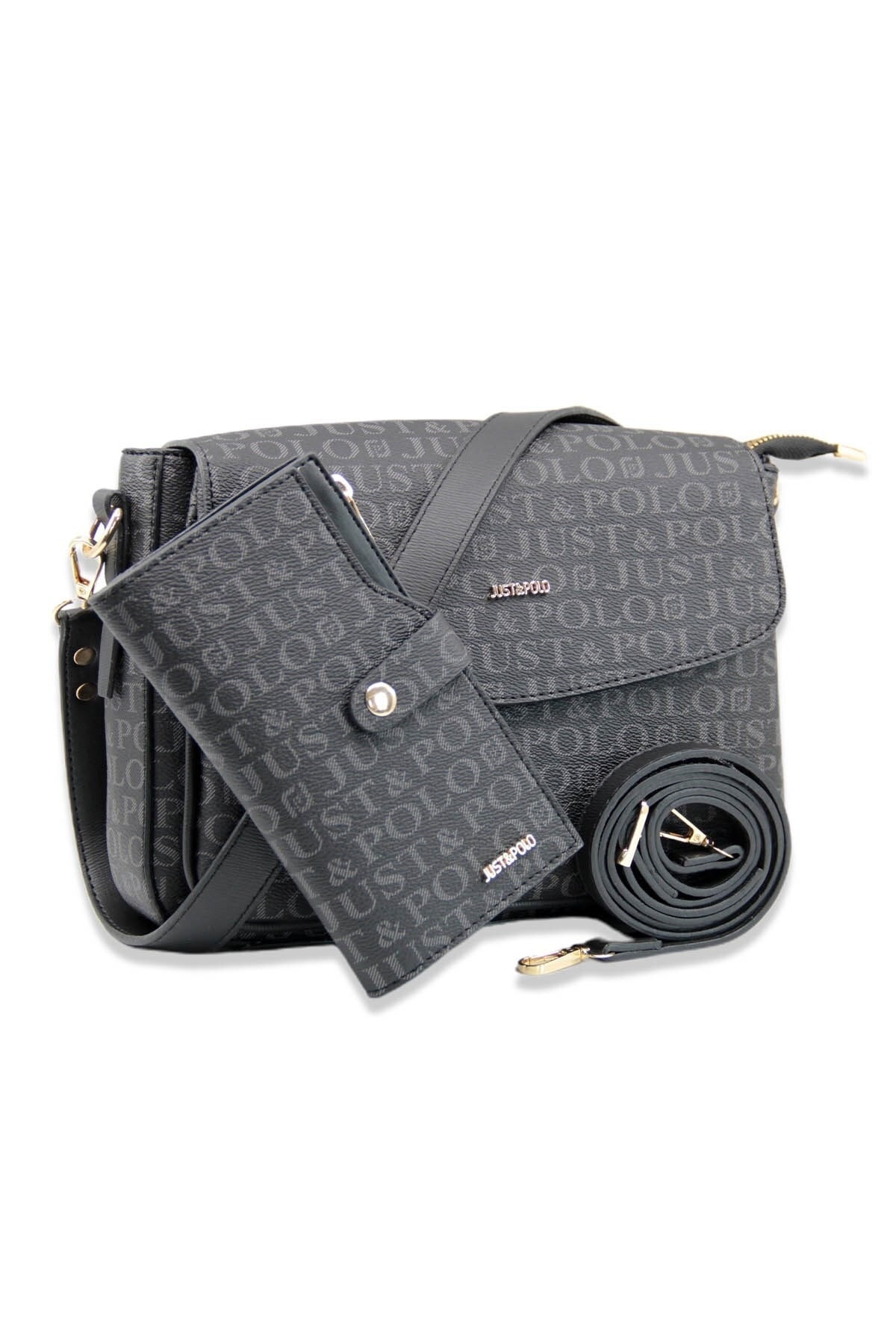 Women's 3 Compartment Magnet Hand and Shoulder Bag with Lid Pbu2186-1001