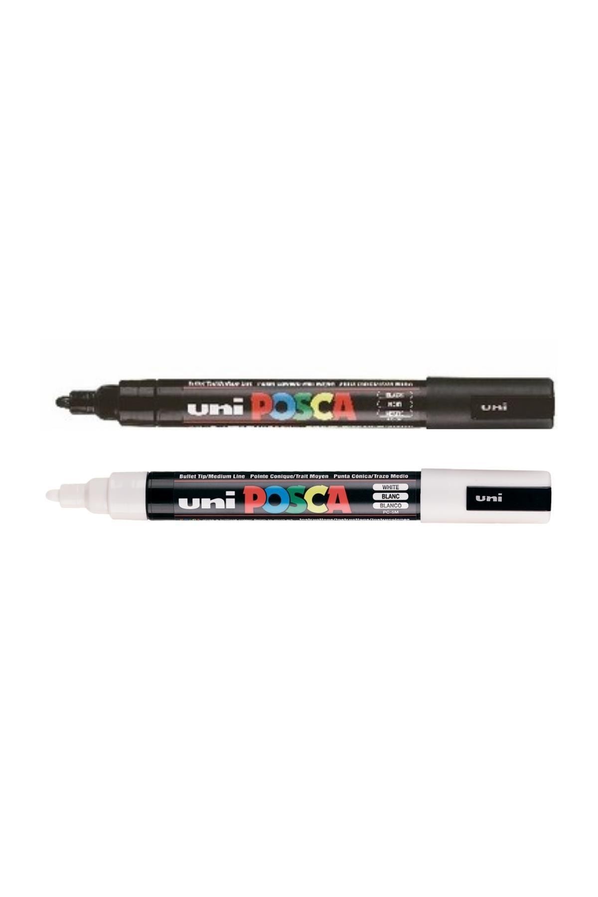 Uni Posca Pc-5m Painting Marker Set 1.8-2.5 Mm. Black White - Trendyol