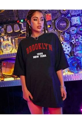 Brooklyn Baskılı Oversize T-shirt T-brok