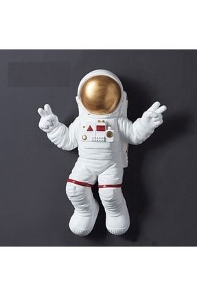 Dekoratif Astronot Apollo Duvar Heykeli (47X35CM) Beyaz Dekoratif_Duvar_Astronot_Heykeli