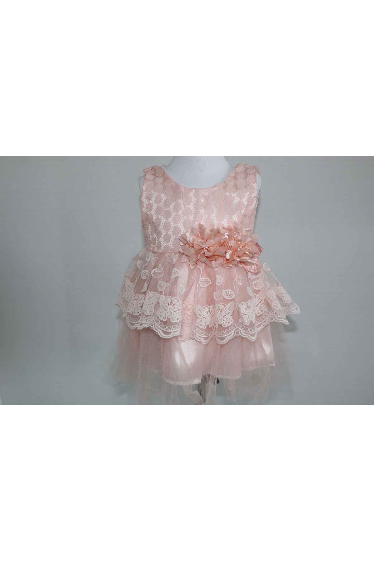 Petite Ponpon Baby Ponpon Baby O-6 Ay Kız Bebek Dantelli Çiçekli 4lü Mevlüt Takım Set Mevlüt Kıyafeti Somon (KUTUSUZ) fotoğrafı 3 (önizleme)