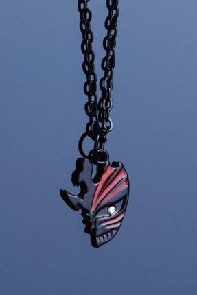 Anime Bleach Ichigo Hollow Maske Kolye Siyah Kaplama Klasik Zincir RV00024