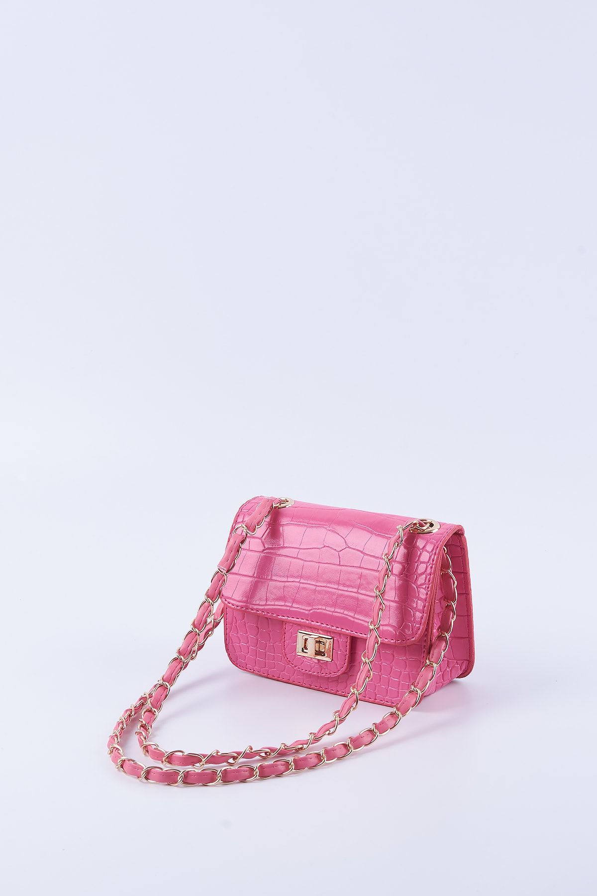 Pink purse with chain strap cheap
