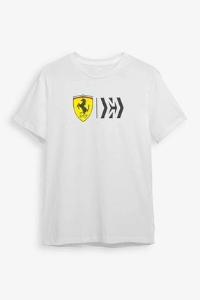 Ferrari Formula 1 Team Baskılı Beyaz Unisex Tişört RTH1441
