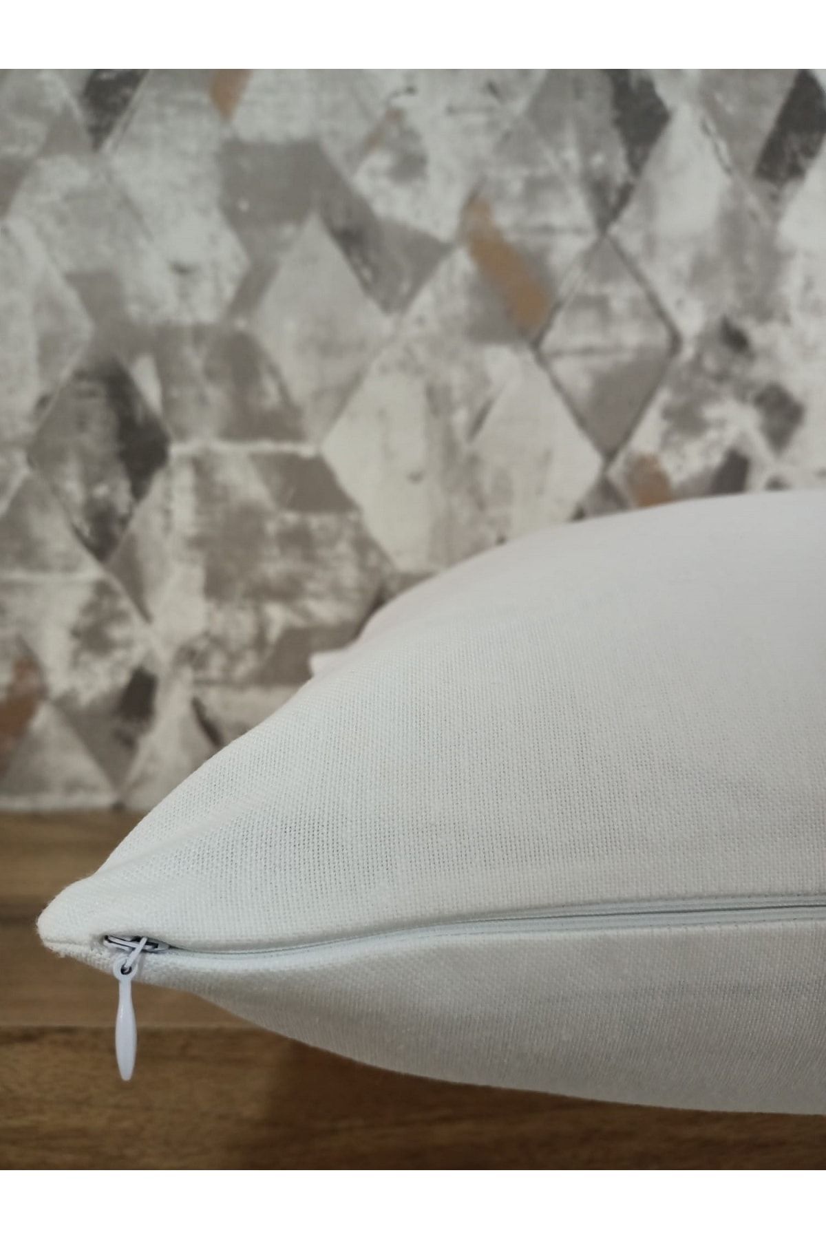 fabricorg Duck Cloth Pillow Cover Suitable for Punch Ecru 40X40