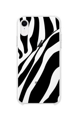 Iphone Xr Uyumlu Zebra Desenli Premium Şeffaf Silikon Kılıf XRŞEFFAF