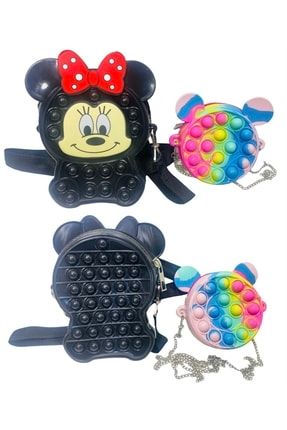 Mini Maus 2 Adet Pop It Çanta Para Cüzdanı Askılı Minnie Mause 2 Adet Birlikte P7318S2601