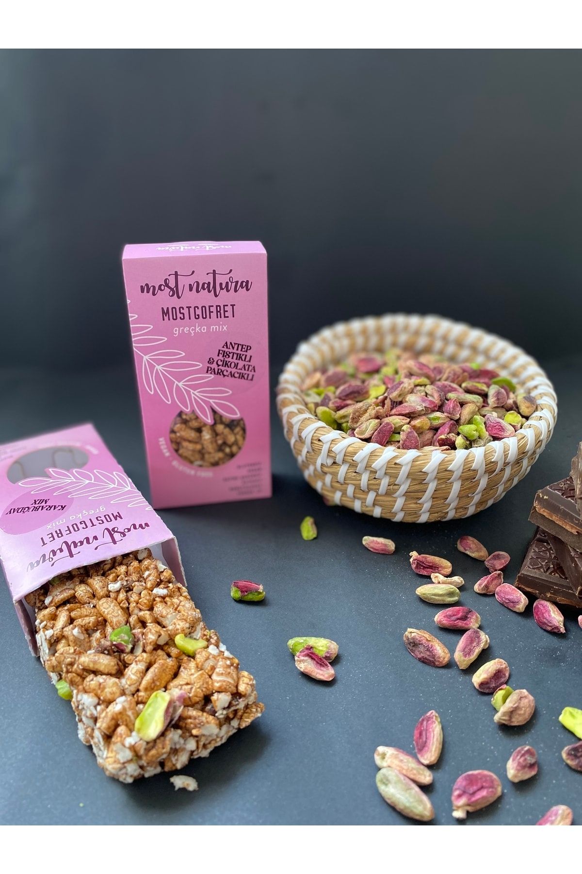 MOST NATURA Glutensiz Vegan Karabuğday Gofret (antep Fıstıklı-çikolatalı) 25gr
