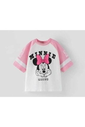 Minnie Mouse Pembe Beyaz T Shirt 193837373738484
