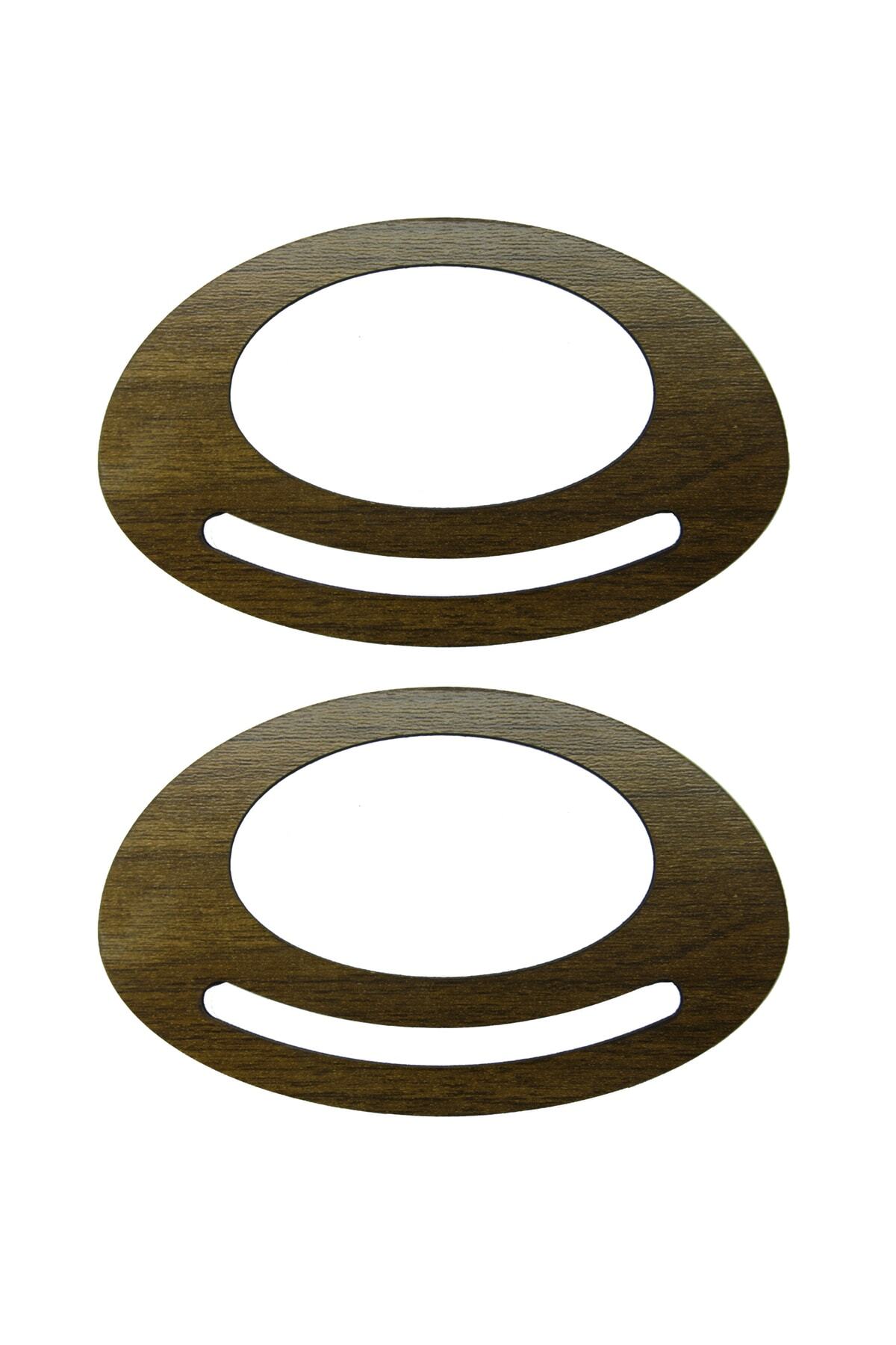 aladepo Ahşap Çanta Sapı Mdf Kulp Ceviz (1 ÇİFT) Yarım Daire