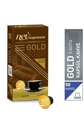 Gold Kapsül Kahve 5x10 5 Kutu Nespresso Uyumlu nevesp005