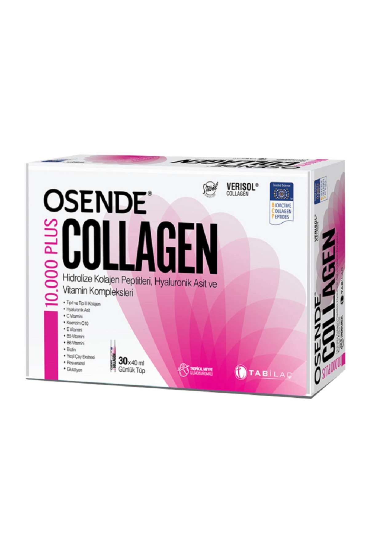 Osende Collagen 10.000 Plus Hidrolize Kolajen Peptit 30 X 40 Ml Tüp