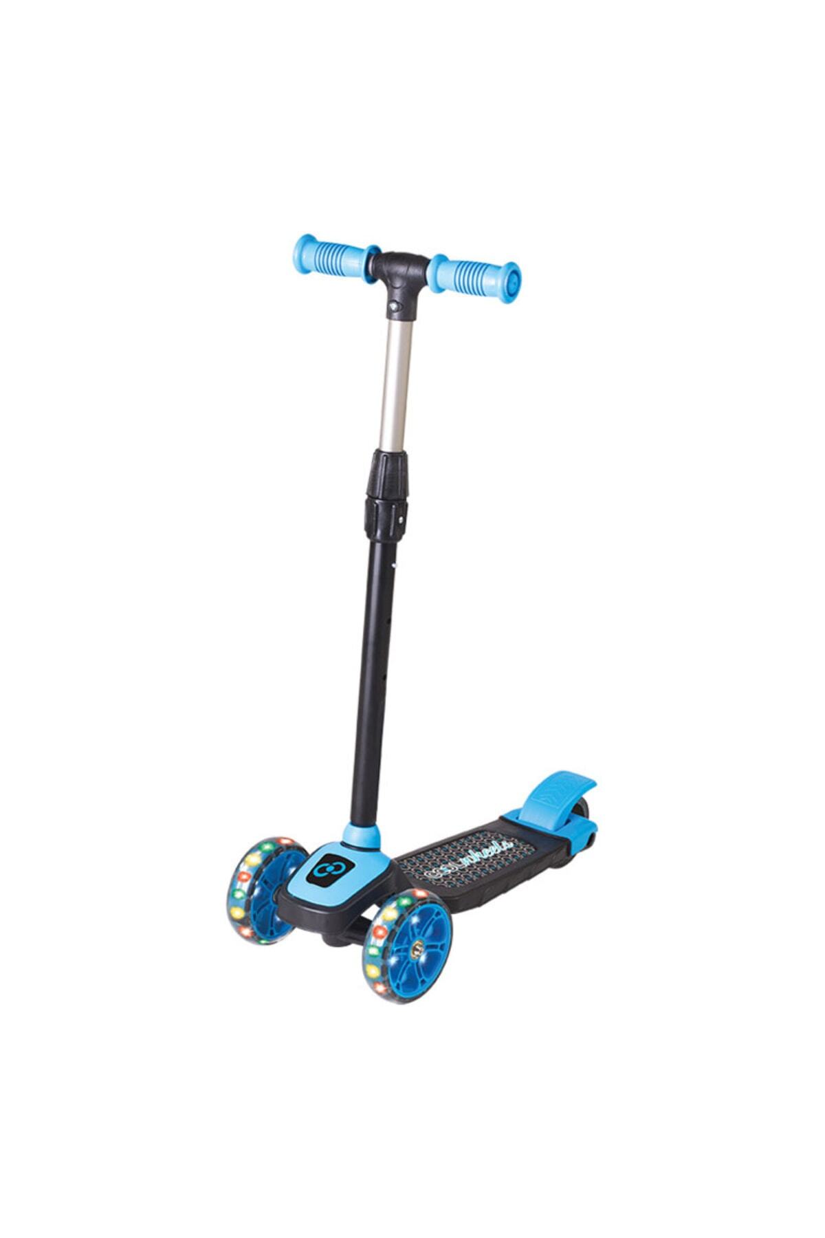 Furkan Toys Cool Wheels Twist Led Işıklı 3 Tekerlekli Yükseklik Ayarlı Scooter - Mavi