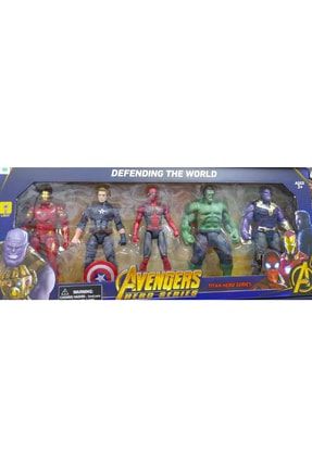 Oyuncak Avengers 5li Figür Seti Ironman Captan Amerika Spiderman Hulk Thanos Figürleri YM0101887