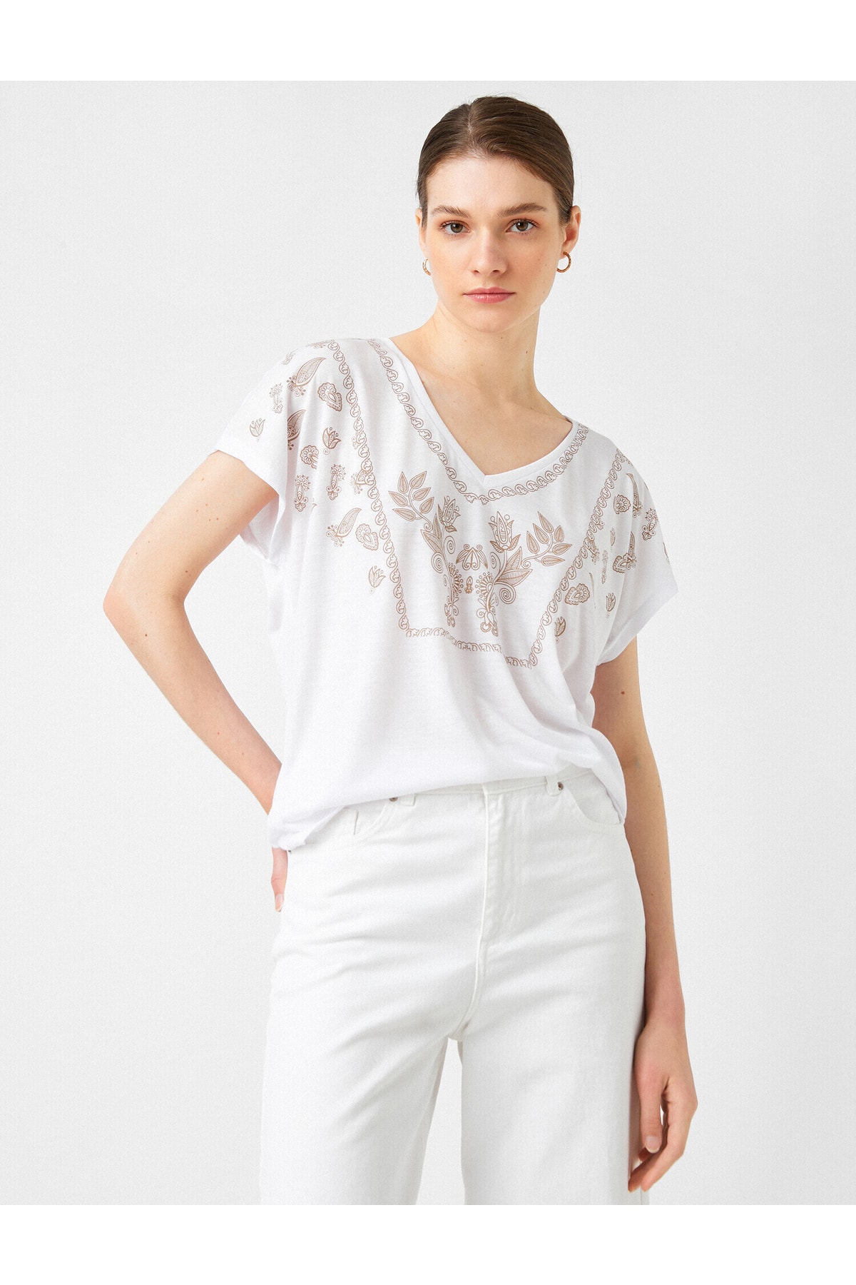 Koton T-Shirt Weiß Regular Fit
