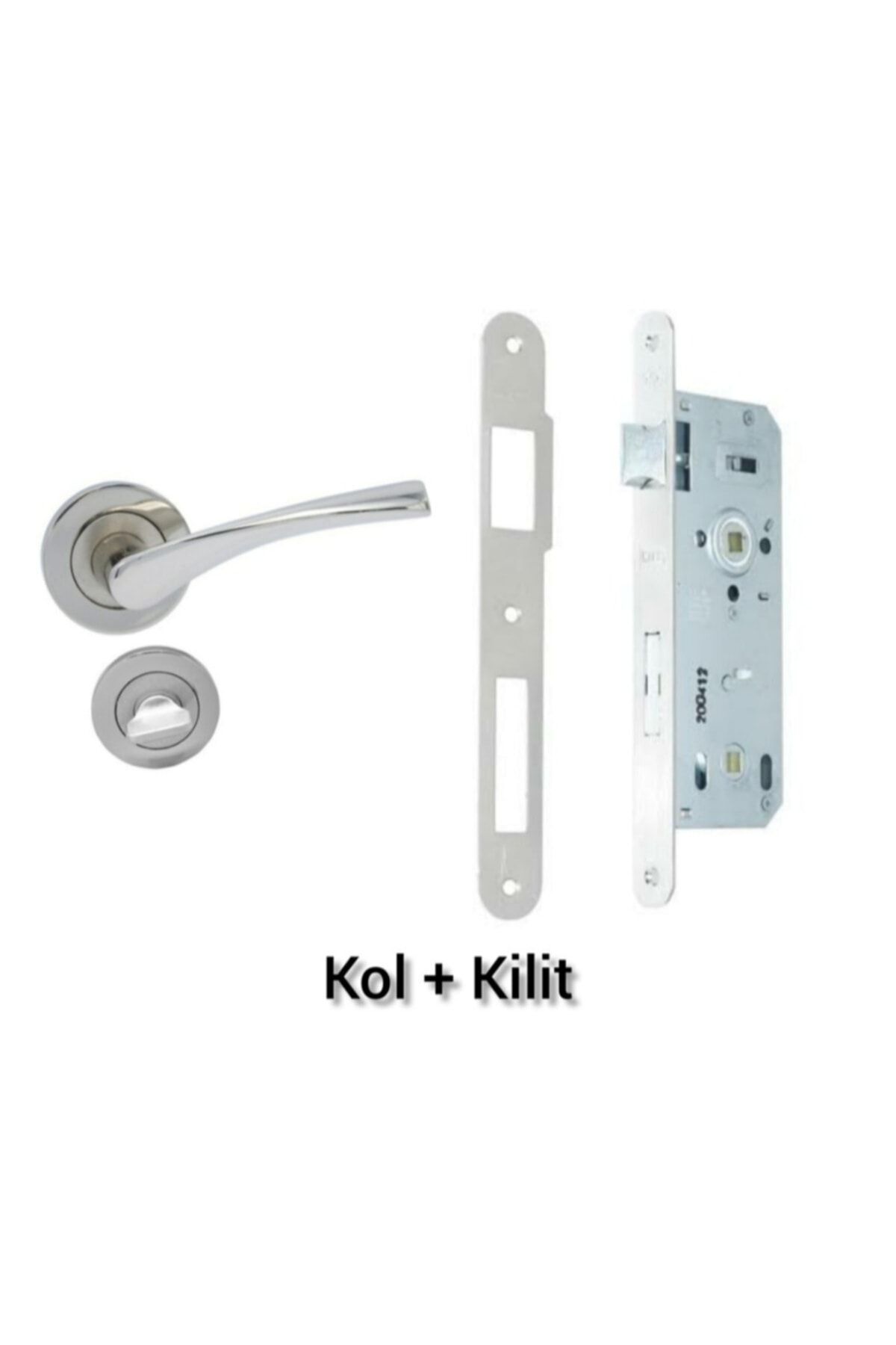 ARON-Brawo Rosette Bathroom-WC Handle - 40mm Oval Mirror Bathroom-WC Lock Set Set of 2 1