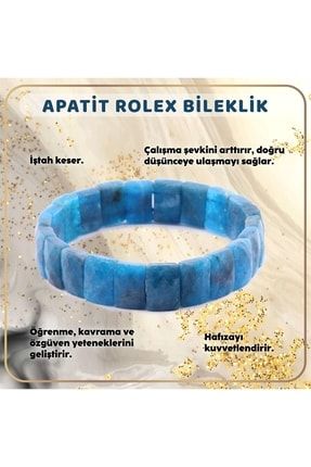Sertifikalı Apatit Doğal Taş Roleks Bileklik - B785 ODTRB42