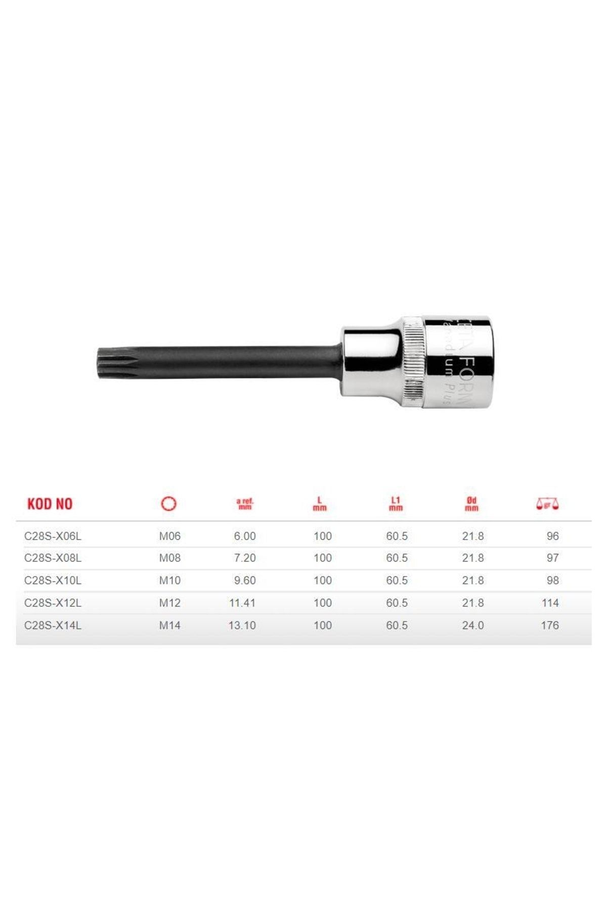 CETA FORM-M6 Xzn Tip Long 1/2” Socket C28s-x06l 2