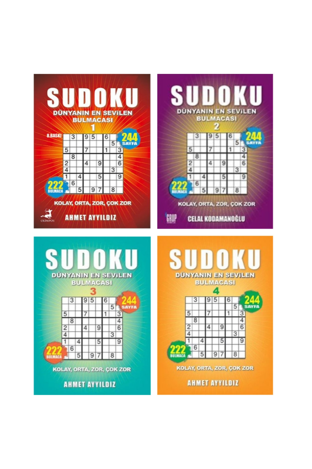 Olimpos Yayınları Sudoku 4'lü Set Dünyanın En Sevilen Bulmacası Serisi (1-2-3-4)