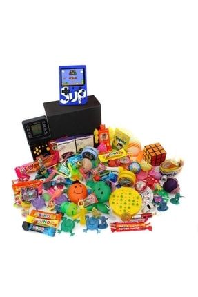 Nostaljik Bakkal Özel Gıda Ve Oyuncak Kutusu , Siyah Tetris Ve Mavi Atarili NL00048