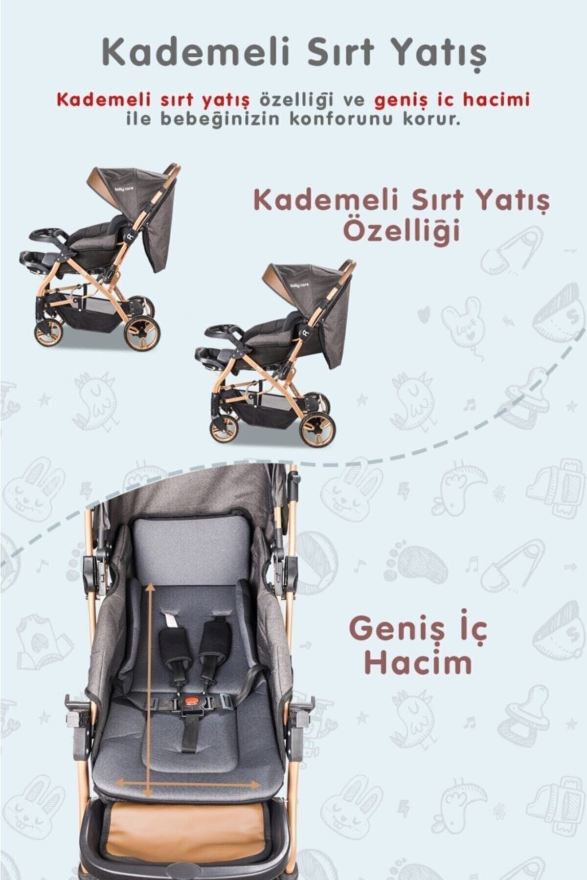 Bc 65 Capron Çiftyönlü Bebek Arabası Gold Siyah Z 3