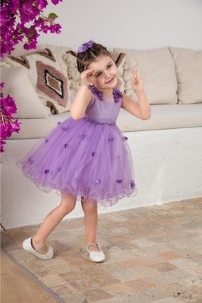 Prenses Model Çiçekli Elbise 4046