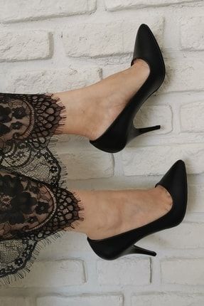Kadın Siyah Renk Stiletto Abiye Ayakkabı LNR10