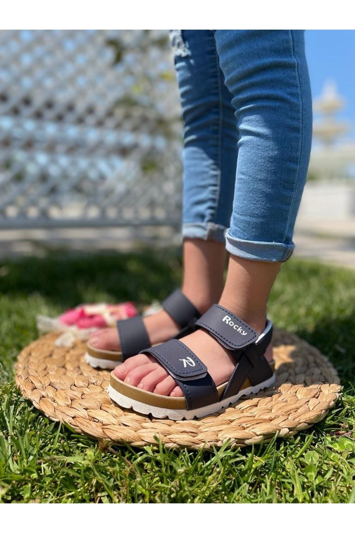 M A MONDO Boys Cork Sole Adjustable Strap Sandals Trendyol