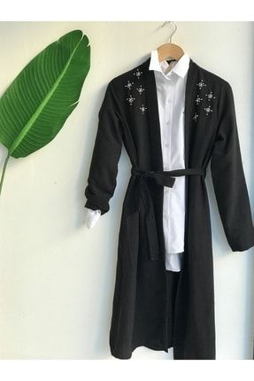 Tbl Taşlı Kuşaklı Kimono - Siyah HPS-0678AWER88