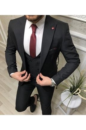 Dar Kesim Slim Fit Takım Elbise (kravat Mendil Ve Yaka Süsü Hediye ) 63663