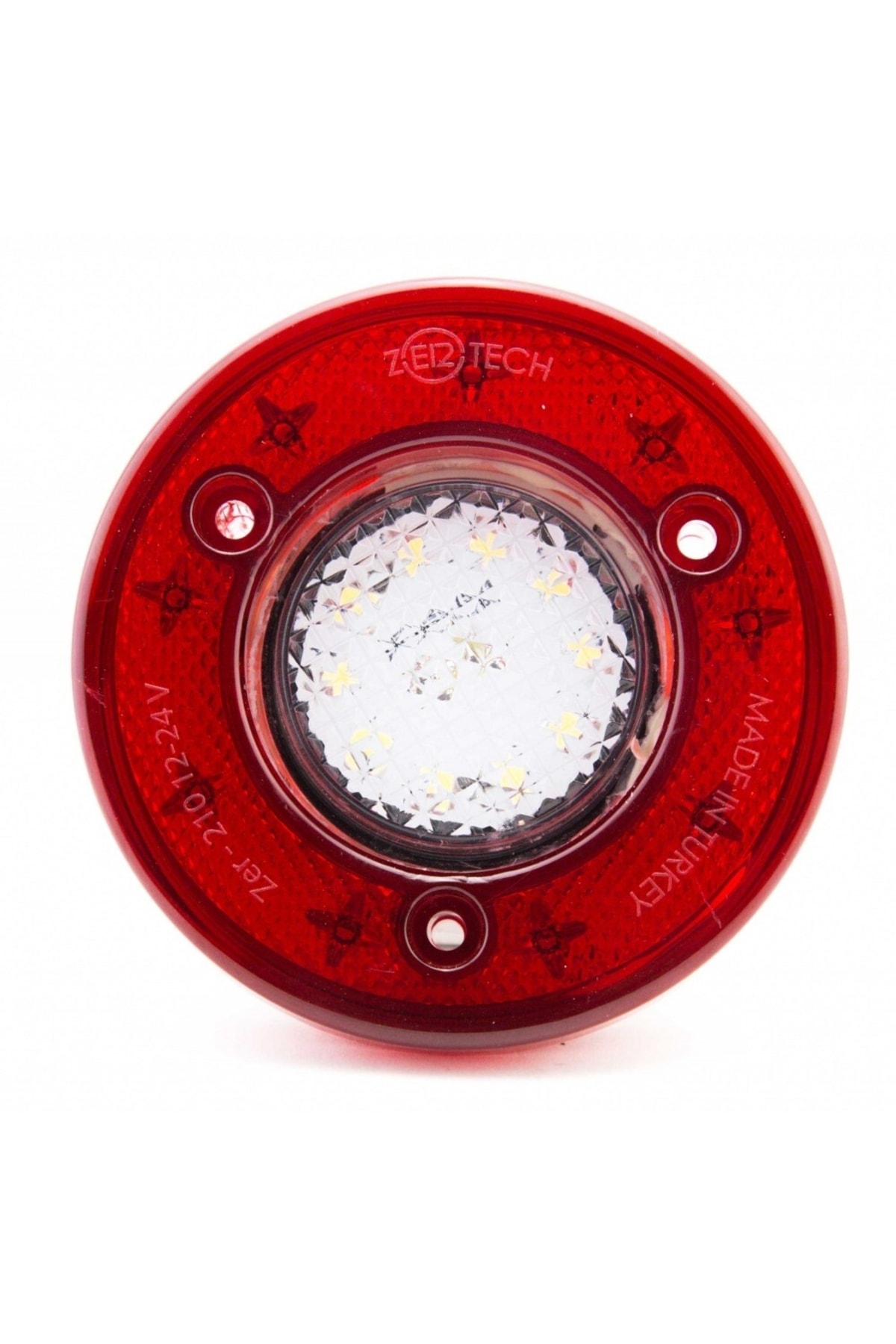 AHMET OTOMOTİV Yuvarlak Otobüs-minibüs Stop Lambası 19 Led 12/24v Kırmızı/beyaz Uyumlu