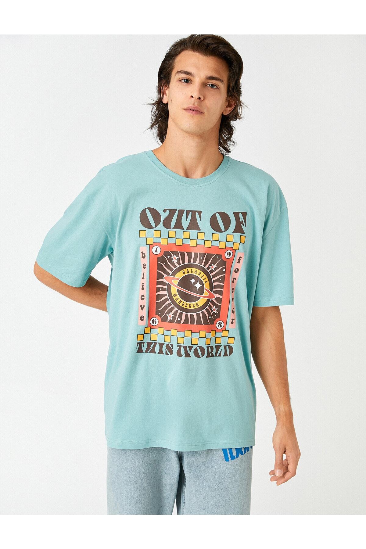 تیشرت مردانه سبز کوتون | 2SAM11317HK اورجینال - تصویر 3