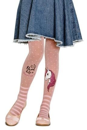 Unicorn Kız Çocuk Pembe Ince Kilotlu Çorap KLTLÇRP205