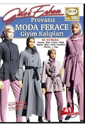 Güler Erkan Provasız Moda Ferace Giyim Kalıpları 34-54 Beden No:106 G.E 106