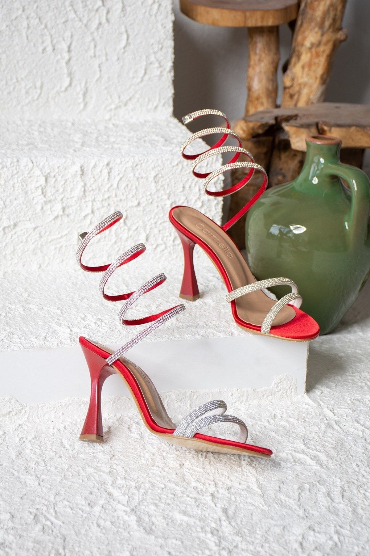 Lace hot sale fabric heels