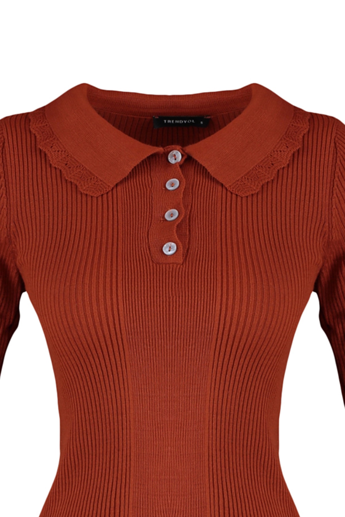 Trendyol Collection-Strickpullover mit Polokragen und Kachelmuster 12