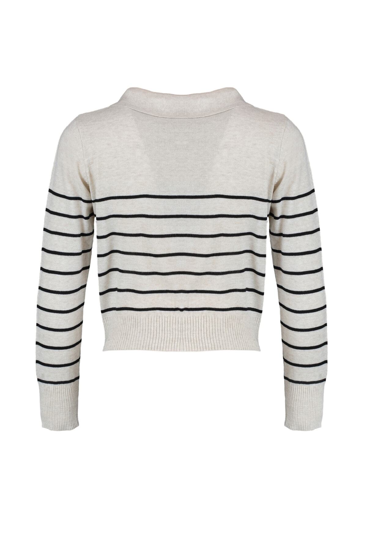 Trendyolmilla  Bej Polo Yaka Triko Hırka TWOAW22HI0241 - Görsel 6