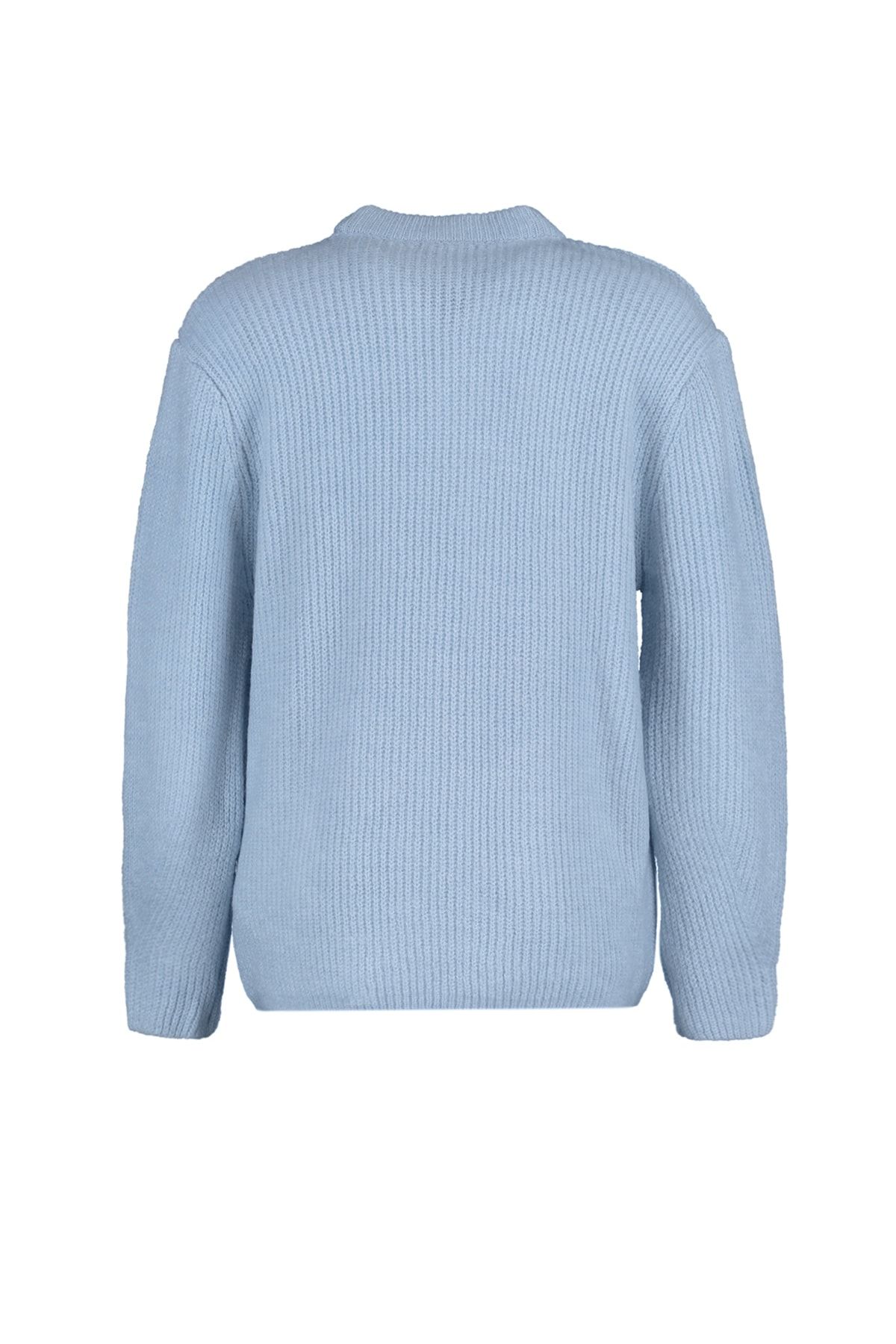 Trendyol Collection-Синій светр широкого крою з м'якою текстурою Светр TWOAW20FV0142 з м'якою текстурою TWOAW20FV0142 6
