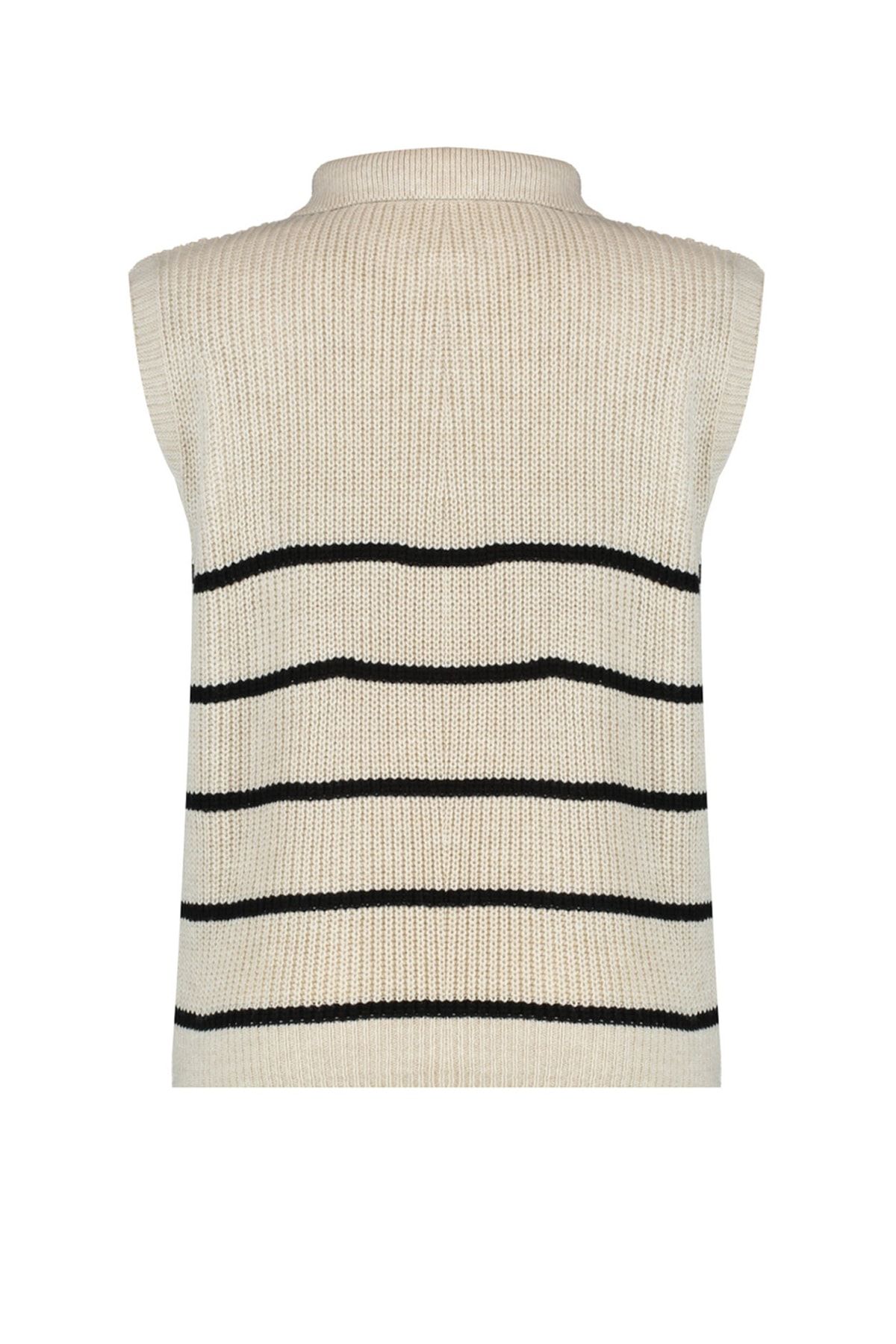 Trendyol Collection-Beigefarbener gestreifter Strickpullover mit Polokragen und Reißverschluss TWOAW23SV0007 7
