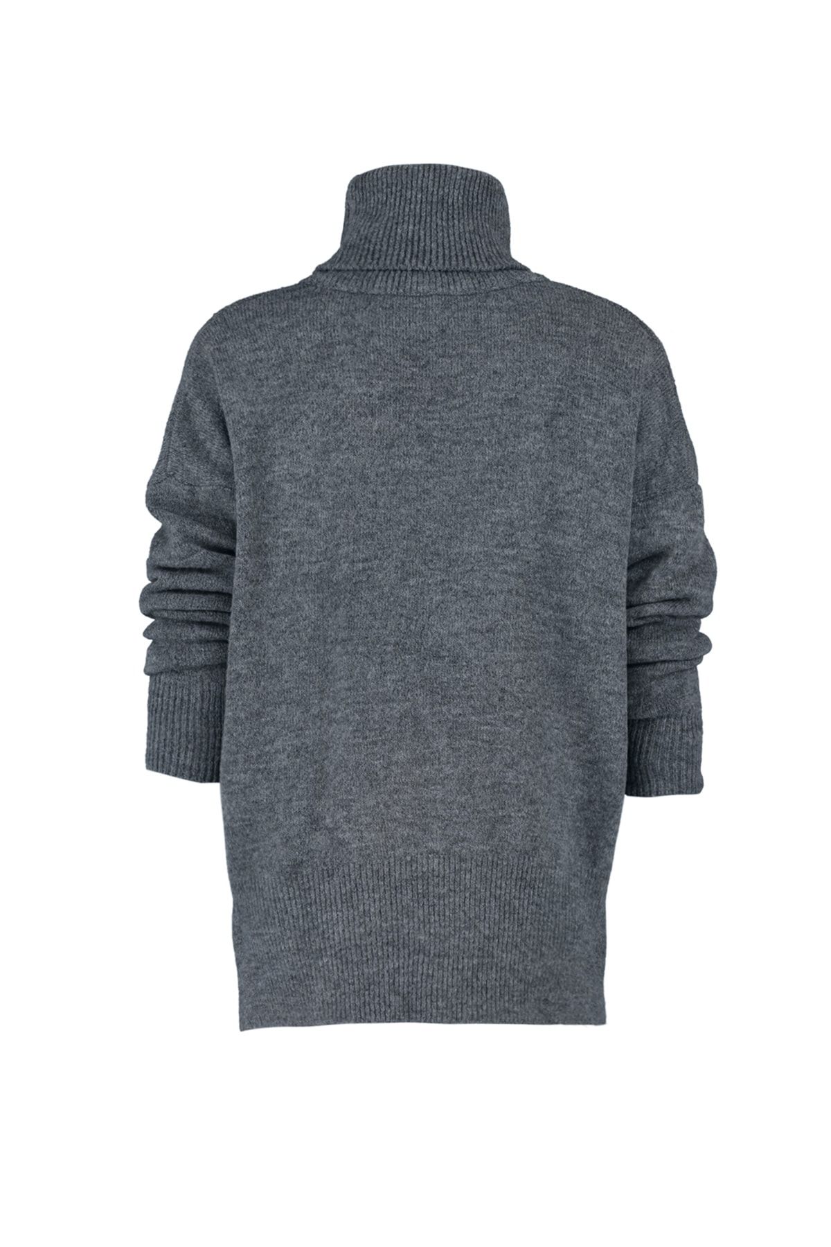 Trendyol Collection-Anthrazitfarbener Rollkragenpullover mit weicher Struktur TWOAW20XS0026 13
