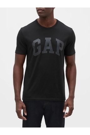 Erkek Siyah Logo Kısa Kollu T-shirt 550338