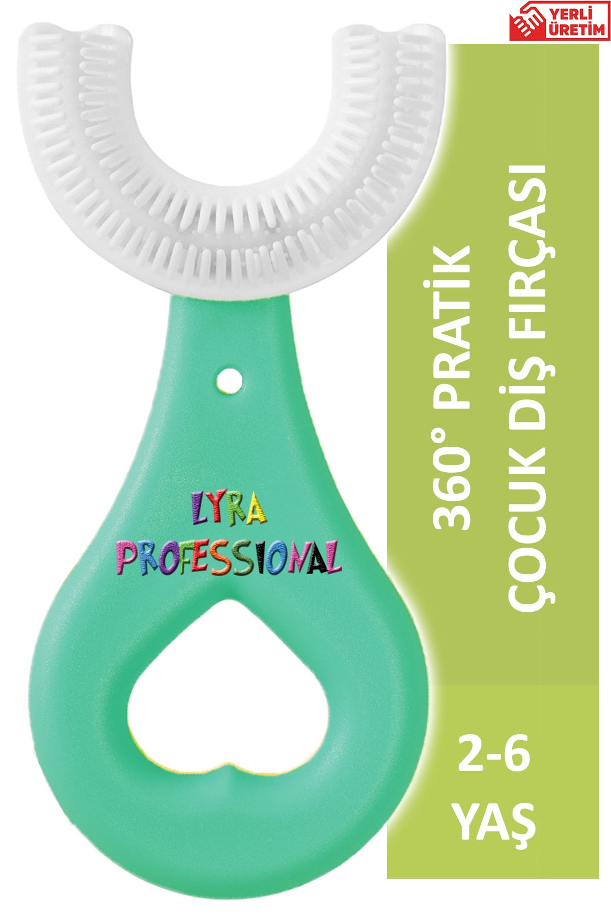 Lyra Professional U Şeklinde Pratik Çocuk Diş Fırçası 2-6 Yaş Yeşil