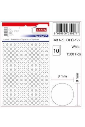 Nokta Etiketi 0.8mm Beyaz 1500lü TNXNE08CAT1