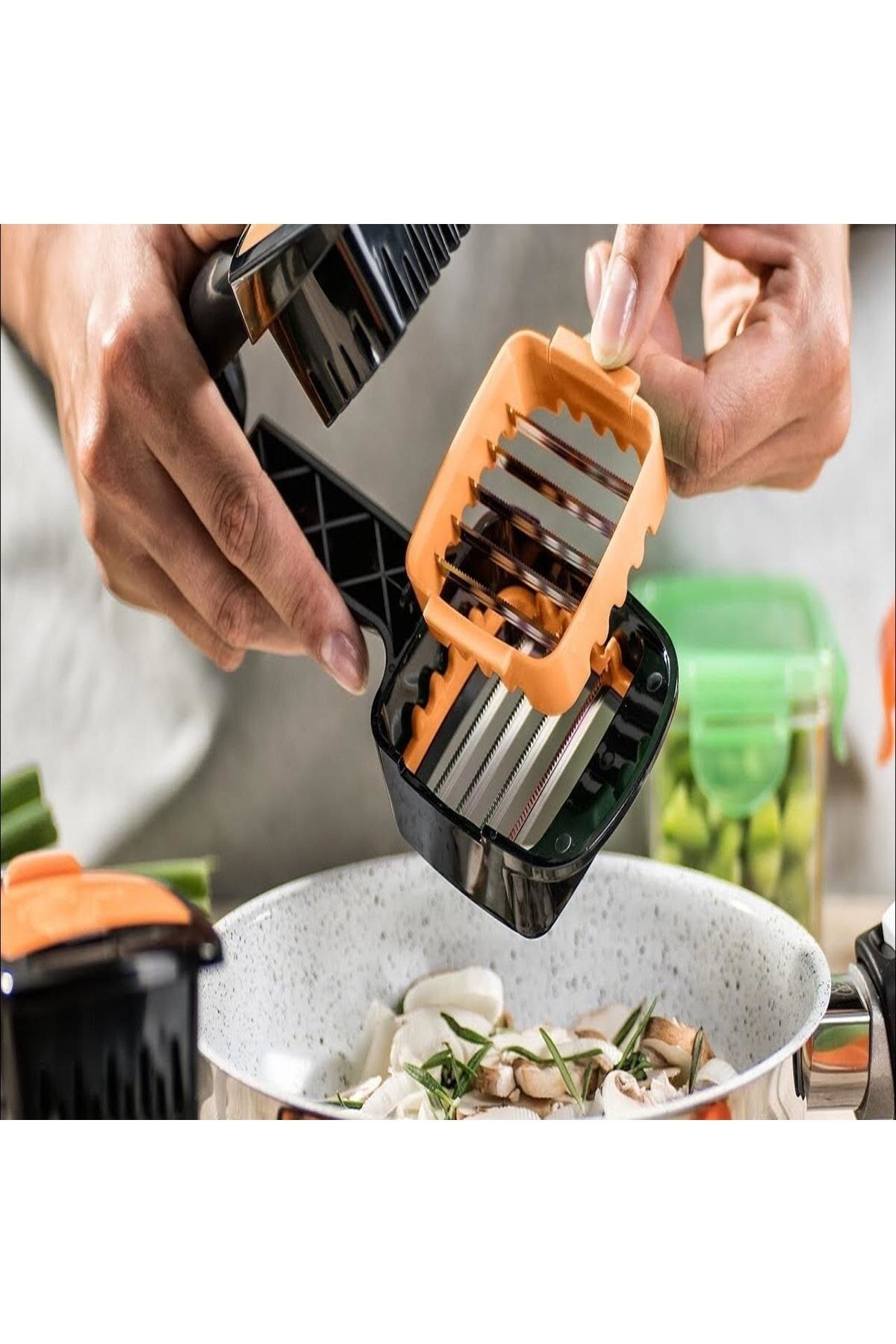 Buffer-5 In 1 Practical Fast Fruit and Vegetable Chopper - Large Chamber Grater 5