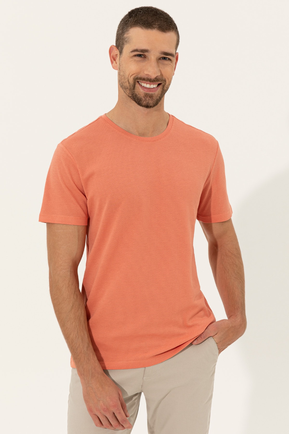 تیشرت مردانه خاکستری پیرکاردین | G021SZ011.000.1369911.VR204 اورجینال - تصویر 2