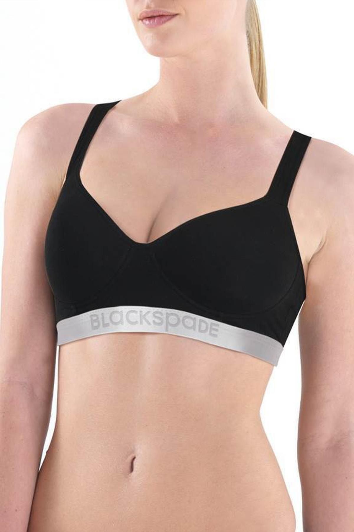 Silver Black Sports Bra