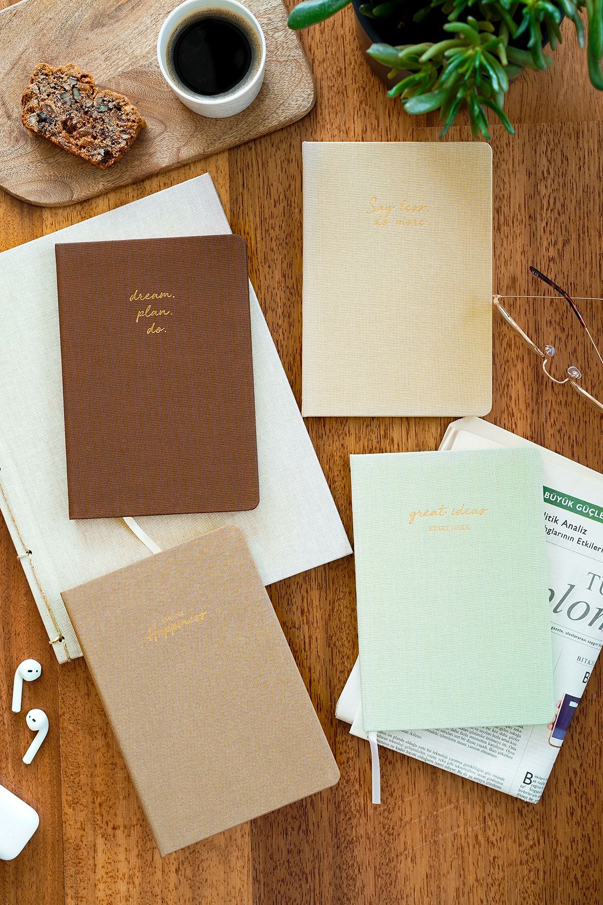 Matt Notebook-14x20 Hard Cover Notebook Plain, Unlined Beige 4