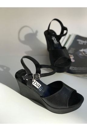 Guzzi Simli Dolgu Topuklu Ayakkabı - Siyah HPS6TREDWER6585