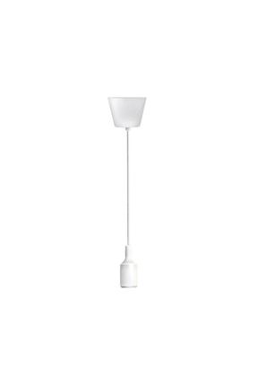 Beyaz Dekoratif Led Sarkıt Askı Duy Aparatı 100cm E27 Duy -yüksek Kalite Silikon Kauçuk Kablolu Duy yapıtaşı100