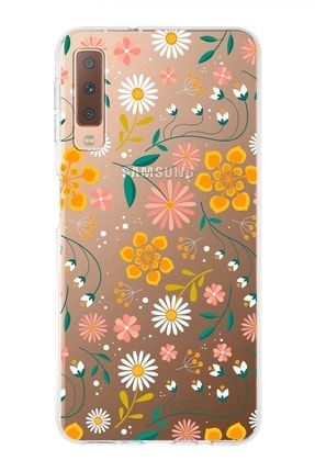 Samsung Galaxy A7 (2018) Uyumlu Kapak Çiçek Tasarımlı Şeffaf Silikon Kılıf prt1mmsmA72018_029